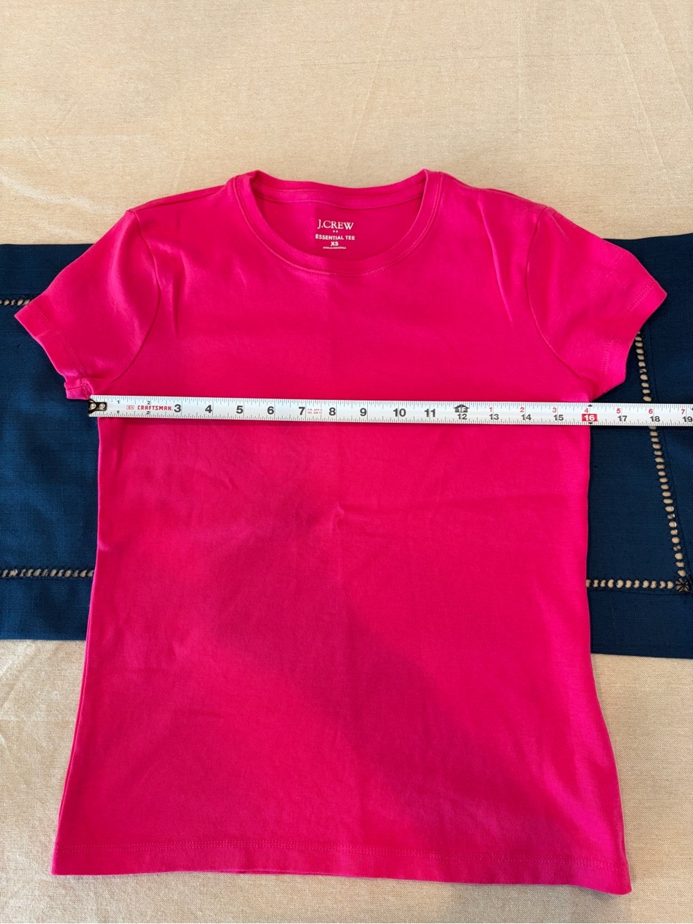 SET OF 4: J. Crew Factory Essential Short Sleeve Tees: Pink/White/Navy/Black XS - Picture 7 of 7